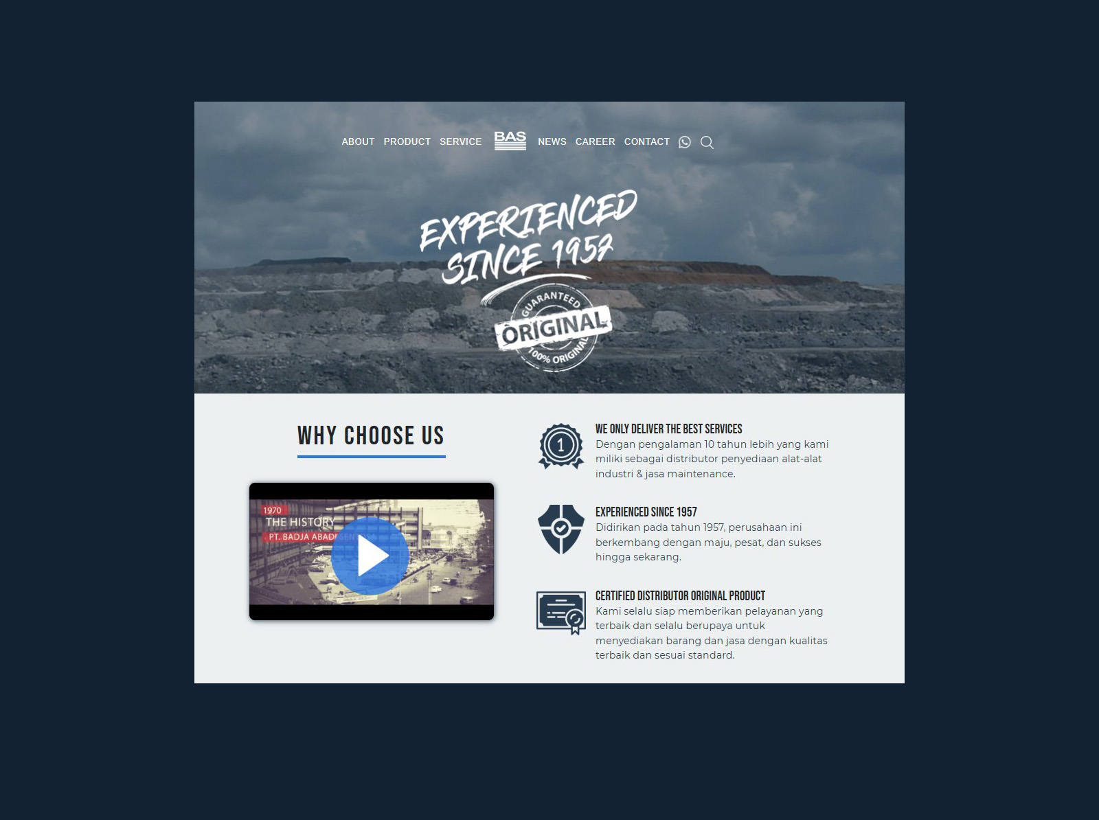 Company Profile Website PT. Badja Abadi Sentosa